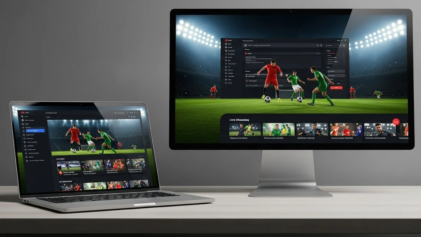 Yacine TV for PC on Windows and Mac showing live football streaming